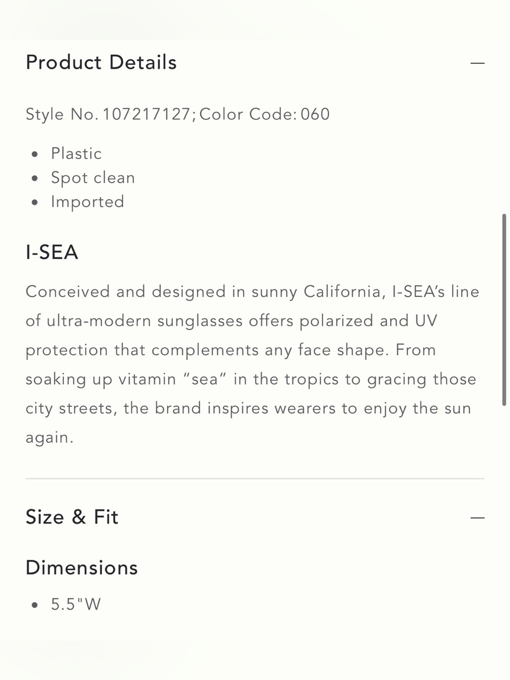 I-Sea Anthropologie Flat-Top Aviator Polarized Sunglasses Tortoiseshell - Picture 8 of 8
